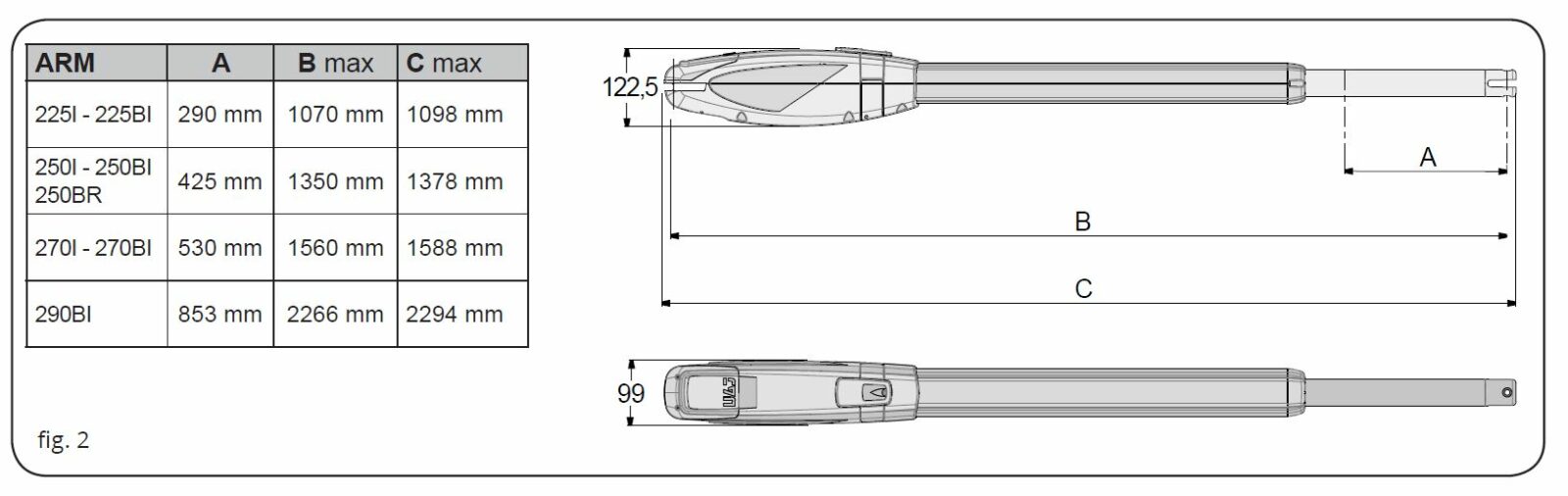 TAU 650ARM250BI - 12V - 4m aktuator 5 TAU 650ARM250BI - 12V - 4m aktuator