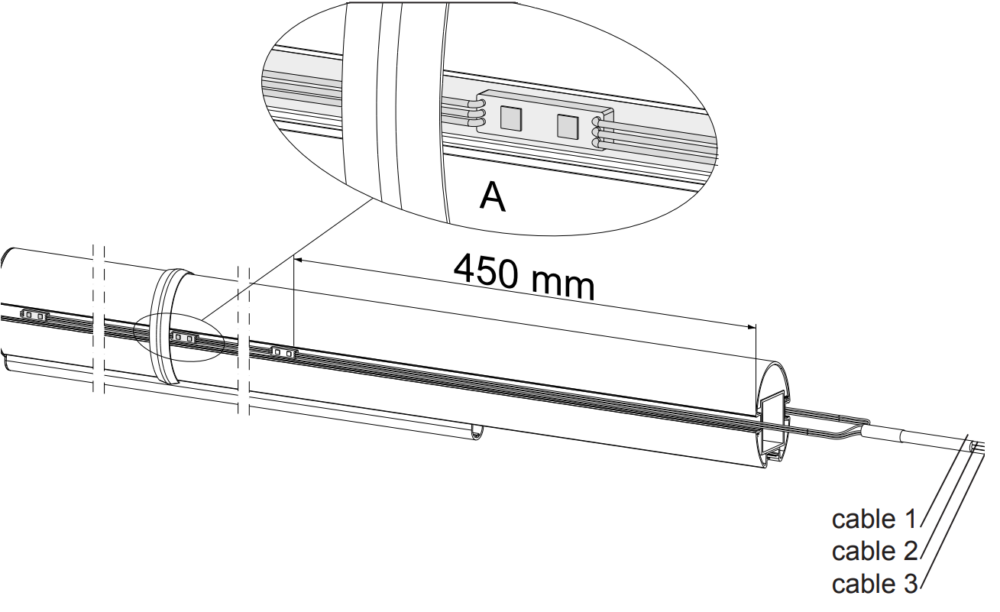 P-800LA - 8 x 8 meter Klar LED lys til ellipseformet bomme