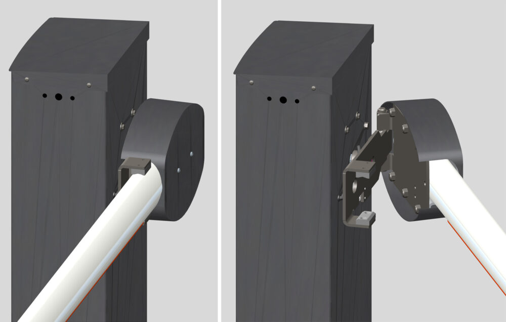 Sving-ud system til ellipseformet bomme til LUXE serien (P-800LUXSFA)