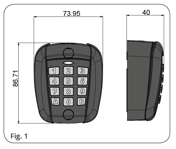 TAU P-300TCODE-W - Trådløs kodetastatur 2 TAU P-300TCODE-W - Trådløs kodetastatur