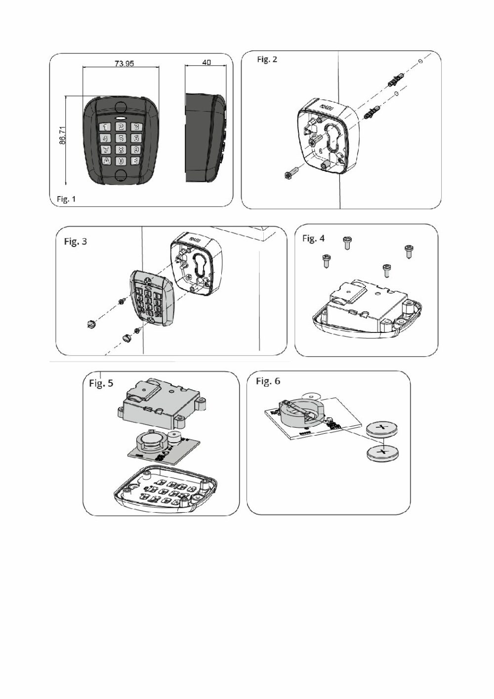 TAU P-300TCODE-W - Trådløs kodetastatur